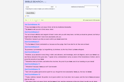 Bible Search Screenshot
